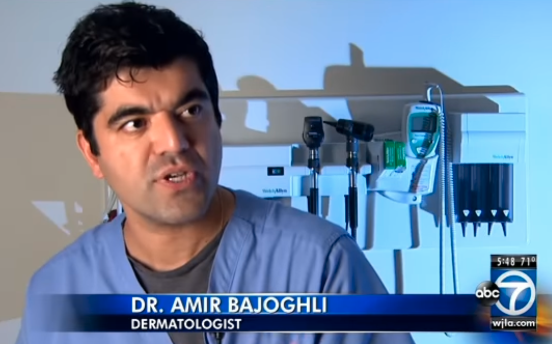 Dr. Amir Bajoghli interviewed as a dermatologist on ABC7 WJLA news